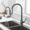 Nickel Brushed Kitchen Tap: Single Handle, One Hole, Pull-Out Spray, Electroplated, Pull-Out/Pull-Down/Standard Spout/Tall/High 