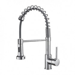 Electroplated Brass Kitchen Tap: Single Handle, One Hole, Pull-Out Standard Spout, Centerset Contemporary Design