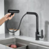 Waterfall Kitchen Tap: 2023 Centerset Design, 3-in-1 Multi-Functional, Single Handle, One Hole, Pull-Out Cylinder Spout, Ceramic