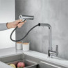 Waterfall Kitchen Tap: 2023 Centerset Design, 3-in-1 Multi-Functional, Single Handle, One Hole, Pull-Out Cylinder Spout, Ceramic