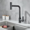 Waterfall Kitchen Tap: 2023 Centerset Design, 3-in-1 Multi-Functional, Single Handle, One Hole, Pull-Out Cylinder Spout, Ceramic