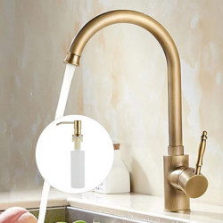 Retro Vintage Kitchen Tap: Single Handle, One Hole, Electroplated, Pull-Out/Pull-Down, Centerset