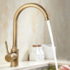 Retro Vintage Kitchen Tap: Single Handle, One Hole, Electroplated, Pull-Out/Pull-Down, Centerset