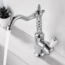 Retro Vintage/Minimalist Kitchen Tap: Single Handle, One Hole, Electroplated, Standard Spout, Centerset