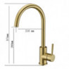 Contemporary Zinc Alloy Kitchen Tap: Single Handle, Golden, One Hole, Rotatable, Electroplated, Centerset, Hot/Cold Water