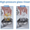 Stainless Steel Glass Rinser for Kitchen Sink: Glass Bottle, Cup Washer, and Sink Attachment for Baby Bottles, Bar Wine Glasses,