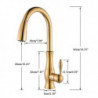 Modern Kitchen Tap with Pull-Out Spray: Brass, 2-Modes, Single Handle, One Hole, Hot and Cold Switch