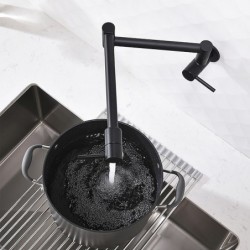 Contemporary Pot Filler Kitchen Tap: Two Handles, One Hole, Electroplated Centerset