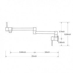 Contemporary Pot Filler Kitchen Tap: Two Handles, One Hole, Electroplated Centerset