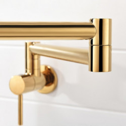 Contemporary Pot Filler Kitchen Tap: Two Handles, One Hole, Electroplated Centerset