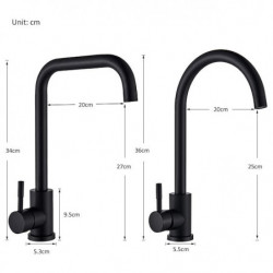 Stainless Steel Kitchen Sink Mixer Tap: 360° Swivel, Single Handle, Deck Mounted, Hot and Cold Water Hose, Vessel Design