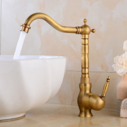 Kitchen Sink Mixer Tap: Single Handle, Cold and Hot Hose, Vessel Design