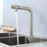 Contemporary Kitchen Tap: Single Handle, One Hole, Stainless Steel, Pull-Out/Pull-Down, Hot or Cold Water Only