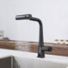 Waterfall Kitchen Tap: 2023 Centerset Design, 3-in-1 Multi-Functional, Single Handle, One Hole, Pull-Out Cylinder Spout, Ceramic