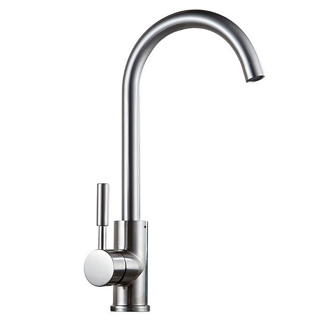 Contemporary Kitchen Tap: Single Handle, One Hole, Electroplated, Standard Spout, Centerset