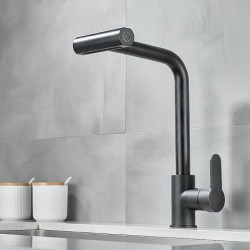 Pull-Down Kitchen Tap: 2023 Contemporary Centerset, Single Handle, One Hole, Waterfall High Pressure, High Flow, Ceramic Valve