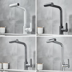 Pull-Down Kitchen Tap: 2023 Contemporary Centerset, Single Handle, One Hole, Waterfall High Pressure, High Flow, Ceramic Valve