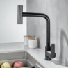 Pull-Down Kitchen Tap: 2023 Contemporary Centerset, Single Handle, One Hole, Waterfall High Pressure, High Flow, Ceramic Valve