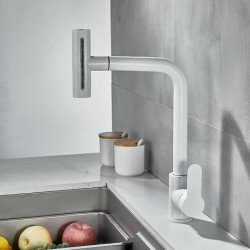 Pull-Down Kitchen Tap: 2023 Contemporary Centerset, Single Handle, One Hole, Waterfall High Pressure, High Flow, Ceramic Valve