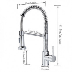 Flexible Spray Kitchen Tap with Dishcloth Holder: 2 Modes, Modern Contemporary Centerset, Single Handle, One Hole, Pull-Out/Pull