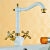 Classic Utility Sink Tap: Black/Gold, Centerset, High Arc, Two Handles, One Hole, Wash Basin, Hot and Cold Water Switch, Oil Rub