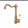 Retro Vintage Kitchen Tap: Single Handle, One Hole, Electroplated, Pull-Out/Pull-Down, Centerset