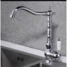 Retro Vintage Kitchen Tap: Single Handle, One Hole, Electroplated, Pull-Out/Pull-Down, Centerset