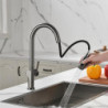 Modern Contemporary Kitchen Tap: Single Handle, One Hole, Chrome/Nickel Brushed/Electroplated, Pull-Out/Pull-Down, Tall/High Arc