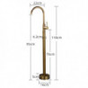 Floor Mount Standing Bathtub Tap: 360° Swivel, Freestanding Tub Filler, Brass Spout, High Flow Shower Mixer Tap