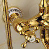 Luxury Bathtub Tap: Telephone Style, Golden Polish, Sprayer Hand Shower, Rotating Spout, Hot and Cold Water