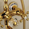 Luxury Bathtub Tap: Telephone Style, Golden Polish, Sprayer Hand Shower, Rotating Spout, Hot and Cold Water