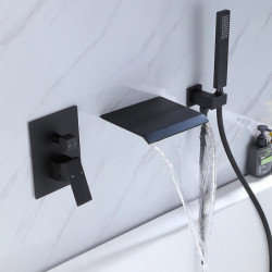 Contemporary Chrome Bathtub Tap: Wall Installation, Ceramic Valve, Bath Shower Mixer