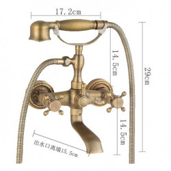 Wall Mounted Bathtub Tap: Brass, Rainfall Shower Mixer, Handshower, Cold/Hot Water