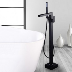 Minimalist Free Standing Bathtub Tap: Electroplated Brass Valve Bath Shower Mixer Taps