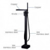 Minimalist Free Standing Bathtub Tap: Electroplated Brass Valve Bath Shower Mixer Taps