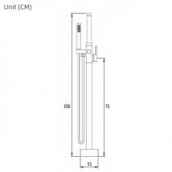 Contemporary Free Standing Bathtub Tap: Electroplated Brass Valve Bath Shower Mixer Taps