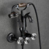 Contemporary Antique Brass Bathtub Tap: Wall Installation Brass Valve Bath Shower Mixer Taps