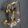 Contemporary Antique Brass Bathtub Tap: Wall Installation Brass Valve Bath Shower Mixer Taps