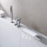 Stainless Steel Widespread Bathtub Tap: Waterfall Contemporary Chrome Ceramic Valve Bath Shower Mixer Taps with Hot and Cold Swi