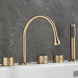 Contemporary Electroplated Roman Tub Bathtub Tap: Brass Valve Bath Shower Mixer Taps