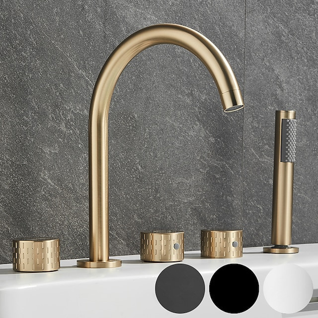 Contemporary Electroplated Roman Tub Bathtub Tap: Brass Valve Bath Shower Mixer Taps