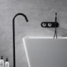 Modern Contemporary Free Standing Bathtub Tap: Electroplated Ceramic Valve Bath Shower Mixer Taps