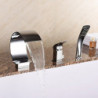 Contemporary Chrome Bathtub Tap: Roman Tub Ceramic Valve Bath Shower Mixer Taps with Single Handle, Three Holes