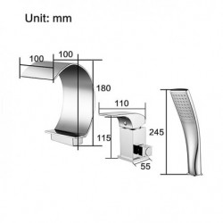 Contemporary Chrome Bathtub Tap: Roman Tub Ceramic Valve Bath Shower Mixer Taps with Single Handle, Three Holes