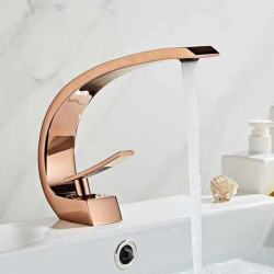 Bathroom Tap Rose Gold White Bathroom Basin Tap Cold Hot Water Mixer Sink Tap Deck Mounted Black Tap