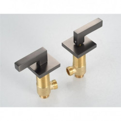 Widespread Bathroom Sink Mixer Tap: Brass 3 Hole 2 Handle Basin Tap Deck Mounted, Washroom Basin Vessel Water Tap with Hot and C