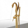 Contemporary Chrome Floor Mounted Bathtub Tap: Ceramic Valve Bath Shower Mixer Taps