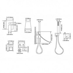 Modern Wall Mounted Bathtub Tap with Hand Shower: Ceramic Valve Bathtub Filling Shower Mixer Taps, Single Handle Cascading Tap