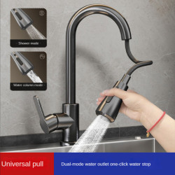 Pull kitchen Tap cold and hot water dual purpose splash proof Tap fast heating household wash basin Tap