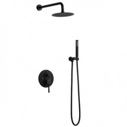 Round Rainfall Shower System Tap Set: 8-inch Showerhead, Rough In Valve and Trim Kit Combo Kit, High Pressure Wall Mounted for B